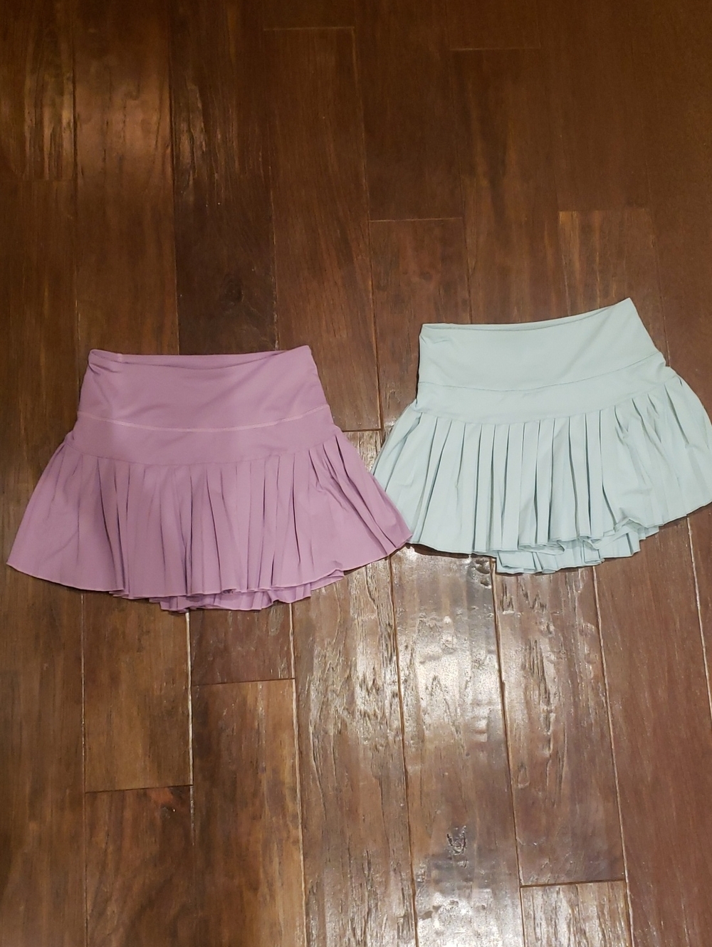 Pleated Mini Skirt - Lavender and Mint